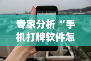 专家分析“手机打牌软件怎么老输”作弊(透视)透视辅助